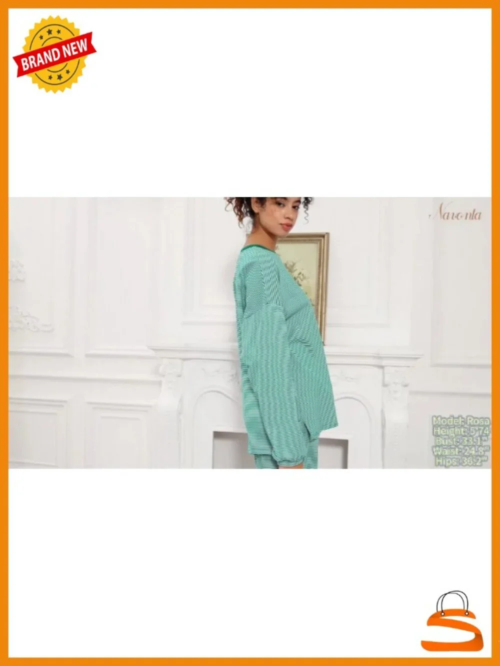 Striped 2 Piece Lounge Set Oversized Crewneck Tee Wide Leg Pajama Set